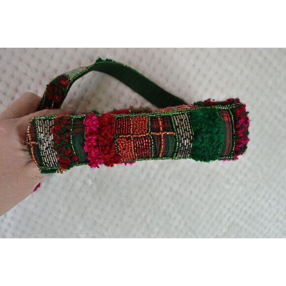 Anthropologie The Fiona Beaded Bag Holiday Plaid Edition - Picture 10 of 16